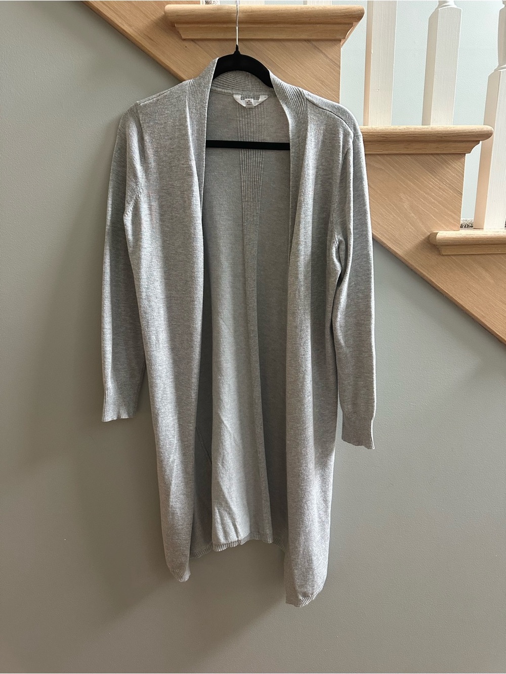 Time and Tru Light Gray Open-Front Cardigan